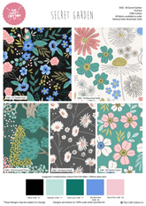 Tissu Secret Garden de The Craft Cotton Co., 100 % coton, imprimé, 45 x 55 cm de large, lot de 5 Fat Quarters pour quilting, patchwork, couture et décoration d'intérieur.